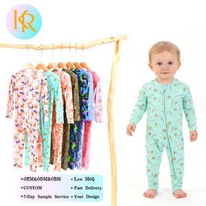 ケルイ ベビー バンブー ジッパー パジャマ ロンパース 新生児 カバーオール サステイナブル 新生児 ジャンプスーツ カスタム 新生児 スリープスーツ 寝間着 - Product Image 1