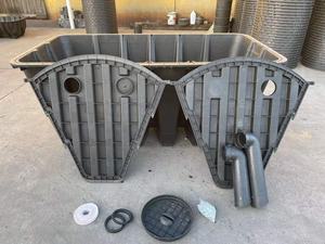 Fosse septique en plastique de grande capacité souterraine 1500 litres PE fosse septique anti-corrosion horizontale pour maisons rurales villages - Product Image 2
