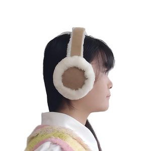 नमूना समर्थन अनुकूलन लड़कियों शेपस्किन फर फररी नरम सर्दियों के बाहर गर्म ऑस्ट्रेलियाई शेपस्किन थोक इयरमफ - Product Image 1