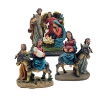 Statue d'Egypte de Vol en Résine Religieux Peint à la Main Catholique Sainte Famille Figure Décoration de Jardin pour la Vie Christ pour l'Église Maison