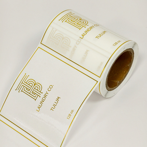 Custom Roll <b>Label</b> <b>Transparent</b> Vinyl Hot Stamping Adhesive Logo Print Waterproof Stickers For Bottle Jar Cosmetic Food Pack - Product Image 1