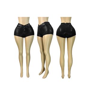 Pantaloncini Sexy da Donna <span class=keywords><strong>in</strong></span> Ecopelle con Motivo a Serpente Estate 2025 Abbigliamento da Club Notturno Streetwear - Product Image 2