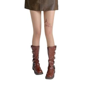 Da donna <span class=keywords><strong>con</strong></span> fiocco in seta nera nuovo disegno a farfalla balena stampato <span class=keywords><strong>collant</strong></span> sottili Sexy <span class=keywords><strong>con</strong></span> colori della pelle - Product Image 5