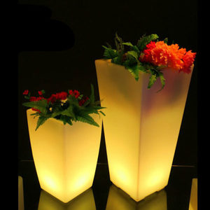 Pots de fleurs d'extérieur lumineux à LED, décoration en PVC illuminée, pot de fleurs lumineux - Product Image 6