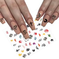 Autocollants d'ongles 3D, 30 pièces, Nail Art, lèvres et cœur, adorables, décorations pour les ongles, saint valentin