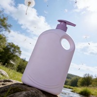 Bouteille de détergent à lessive en HDPE de 2 L avec poignée pour gel douche, savon liquide, emballage ménager