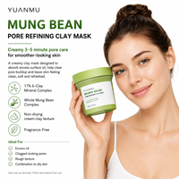 Masque de boue à l'acide hyaluronique bio réparateur et nettoyant en profondeur, marque privée, éclaircissant, à l'argile de haricot mungo, pour tous types de peaux