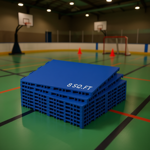 Losetas de Suelo para Danza Dryland Puzzle, 8 Piezas, 12.4 x 12.4, Azules, de PP, Superficie de Entrenamiento Encajable para Equipamiento de Hockey - Product Image 2