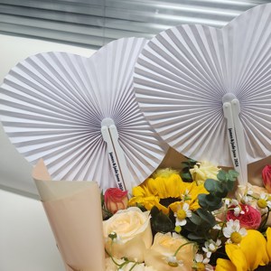 Abanicos de Papel Artísticos para Boda con Logotipo Personalizado, Forma Redonda, Plegables, Ligeros, con Mango de Madera, Decoración Art <span class=keywords><strong>Deco</strong></span> para el Hogar, Recuerdos para Invitados - Product Image 6