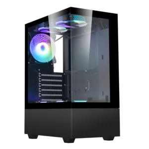 ATX Gamer Cabinet Tower PC Case with Tempered Glass Front Panel for Desktop atx full tower cases