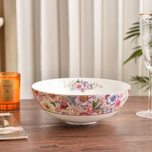 Vajilla de lujo al por mayor, serie floral Anna personalizada, tazón de 9 pulgadas, vajilla de alta gama para banquetes de boda - Product Image 2