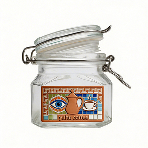 Pot de conservation carré en verre de 200 ml avec couvercle hermétique à clip, récipients alimentaires avec couvercles à <span class=keywords><strong>pince</strong></span>, pot de conservation en verre - Product Image 3