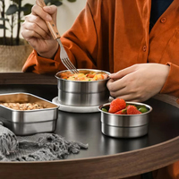 Boîte à lunch en acier inoxydable de haute qualité Récipient alimentaire étanche réutilisable avec couvercles en silicone Passe au lave-vaisselle