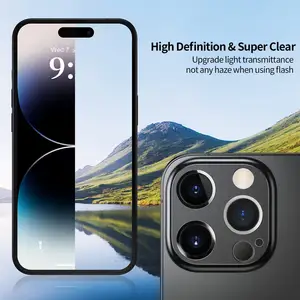 Protecteur d'objectif d'appareil photo arrière en alliage de titane mat en verre d'alumine haute VMAX pour <span class=keywords><strong>iPhone</strong></span> 15 Pro Max 14 Plus 14 13 Pro 13 Mini 12 - Product Image 4