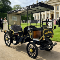 Kereta Kuda Wisata Listrik, Kereta Kuda untuk Tamasya Luar Ruangan, 3 Baris 9 Kursi, Putih, Baja Besi, Rem Cakram