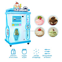 Machine à glaces commerciale YISO, vente directe d'usine, paiement par pièces et carte, entièrement automatique.
