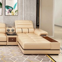 Canapés et Causeuses de Luxe Italiens pour la Maison, Lit-Canapé Moderne Relax Inclinable d'Angle en Cuir Véritable avec Rangement