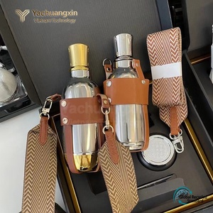 Funda para vaso de cuero PU estilo estrella con tejido diagonal, funda para vaso aislante de acero inoxidable, funda para vaso de agua desmontable para exteriores - Product Image 4