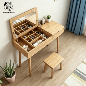 china wholesale good price customize large stock dropshipping new designed dresser table bedroom furniture wood mirror dresser - Product Image 5