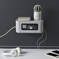 Caja de almacenamiento de escritorio portátil y Flexible para Cable, enrutador inalámbrico WIFI, organizador de cables de plástico y Metal con enchufe desmontable