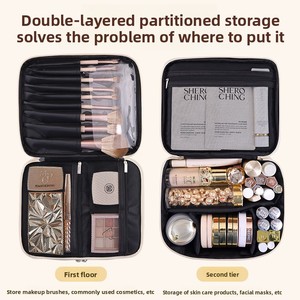 Borsa Trucchi Portatile Multifunzionale a Doppio Strato con 4 Scomparti, Nuova Collezione 2026, per Cosmetici e Articoli da Toilette da Viaggio - Vendita all'Ingrosso - Product Image 2