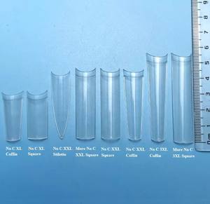 Nouvelle tendance acrylique français canard Flare <span class=keywords><strong>pieds</strong></span> doigt <span class=keywords><strong>faux</strong></span> <span class=keywords><strong>ongles</strong></span> conseils Logo personnalisé étiquette demi-couverture clair <span class=keywords><strong>naturel</strong></span> grand canard <span class=keywords><strong>ongles</strong></span> conseils - Product Image 5