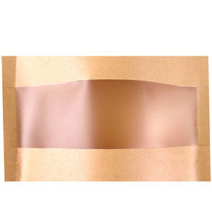 Tùy chỉnh in nâu kraft giấy Stand-Up Pouch phân hủy sinh học Ziplock thực phẩm đóng gói túi với cửa sổ túi nhựa - Product Image 3