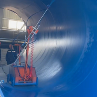 Robot de pulvérisation de tuyaux de grand diamètre SP1200 – Machine de revêtement sans air pour la réhabilitation de canalisations de 1200 à 5000 mm et la construction anti-rouille