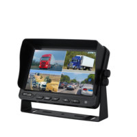 Moniteur de recul à écran partagé 7 pouces quatre canaux pour bus, camion, voiture - Haut-parleur intégré, écran de surveillance pour véhicule