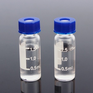 Flacon en verre transparent de 2ml avec bouchon à vis et septa en silicone PTFE Flacon HPLC à faible adsorption pour le stockage GC-MS l'analyse des échantillons de laboratoire - Product Image 1