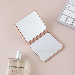 Multi Color Travel Handheld 2-Sided Square Mini Portable Folding Makeup Mirror Gift Students Small Mirror