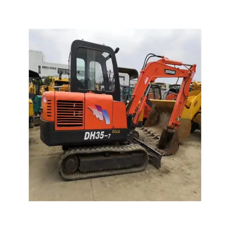 Doosan35 mesin ekskavator mini 3,5 ton bekas, mesin penggali tangan kedua impor 3.5ton doosan 35 penggali mini