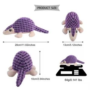 Venta al por mayor 9-Colored Plush <span class=keywords><strong>Armadillo</strong></span> Dog Toys Squeaky Stuffed Pet Chew Toy Joy Companion - Product Image 6