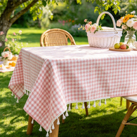 Nappe extra longue en coton et lin 150x260 cm, tissage écossais américain de qualité supérieure, durable pour les grands banquets et les tables de cuisine/salle à manger