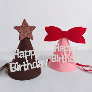 2022 Style Happy <b>Letter</b> <b>Felt</b> Cute Birthday New Year Creative Diy Crown Hats Decoration - Product Image 4