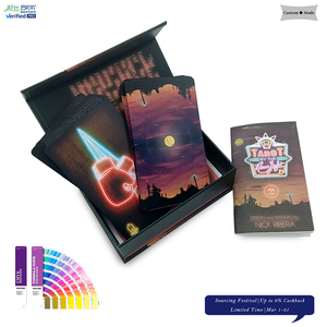 Baraja de Cartas del <span class=keywords><strong>Tarot</strong></span> con Borde Negro Personalizado, Caja Magnética de Lujo y Guía, Impresión con Tinta de Alta Calidad, Cartas del Oráculo con Borde Dorado Antiadherente - Product Image 1