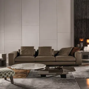 Da hiện đại Modular biệt thự sofa sectional Chaise phòng khách ngủ sofa đồ nội thất phòng khách ngả L hình dạng sofa bộ