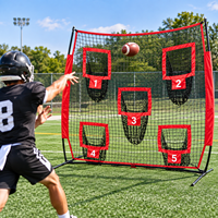 Filet de football et de baseball portable et pliable 7x7FT 8x8FT avec poche cible, maille plus épaisse, tube en acier renforcé, résistant aux intempéries