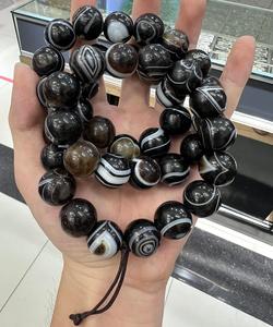 Grosir 18Mm Kuno Tibet Hitam <span class=keywords><strong>Dzi</strong></span> Beads Antik Putaran Tibet Agate Kalung untuk Membuat Perhiasan - Product Image 1