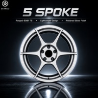 Jantes en alliage léger polies argentées à 5 branches DW 6061 T6 de 15, 16, 17, 18, 19 pouces, vente en gros directe usine, compatibles avec Mazda MX-5