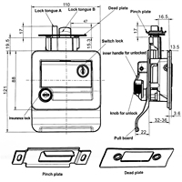 Serrure de porte d'entrée pour caravane GL-12136, cadre en aluminium, alliage de zinc, serrure latérale pour camping-car