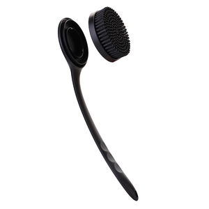 <span class=keywords><strong>Cepillo</strong></span> de <span class=keywords><strong>Ducha</strong></span> 4 en 1 con Mango Largo Negro y Logotipo Personalizado para Hombres, con 4 Cabezales Intercambiables de Silicona y Nylon - Product Image 5