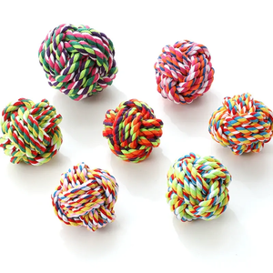 Jouets en corde pour chien en coton, personnalisés, durables, interactifs, écologiques, résistants à la mastication, style classique, balles de 6cm, 7cm, 8cm - Product Image 2