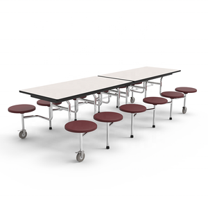 Bàn ghế gấp nhà máy sản xuất trực tiếp, 12 ghế, bàn ăn di động cho trường học, căng tin - Product Image 5