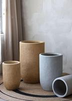 Vente directe d'usine, pot de fleurs en argile de magnésium de style Wabi-sabi, de forme unique, haut de gamme, luxueux, de grande taille, pour magasin commercial