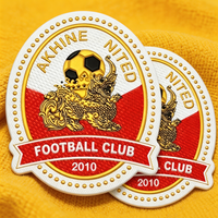 Badges en TPU personnalisés en gros, écologiques, lavables, thermocollants, pour vêtements de sport, avec logo d'équipe/club en relief 3D imprimé (cœur, fleur)