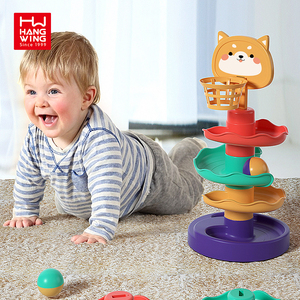 Jeu d'interaction parent-enfant HW TOYS, jeu éducatif coloré, ensemble de jeu, tour tournante, amusement pour bébé, boule roulante - Product Image 2