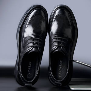 Chaussures en cuir pour hommes de haute qualité 2025, grande taille, bout carré, dessus en cuir de vache véritable, respirantes, à lacets, semelles antidérapantes - Product Image 4