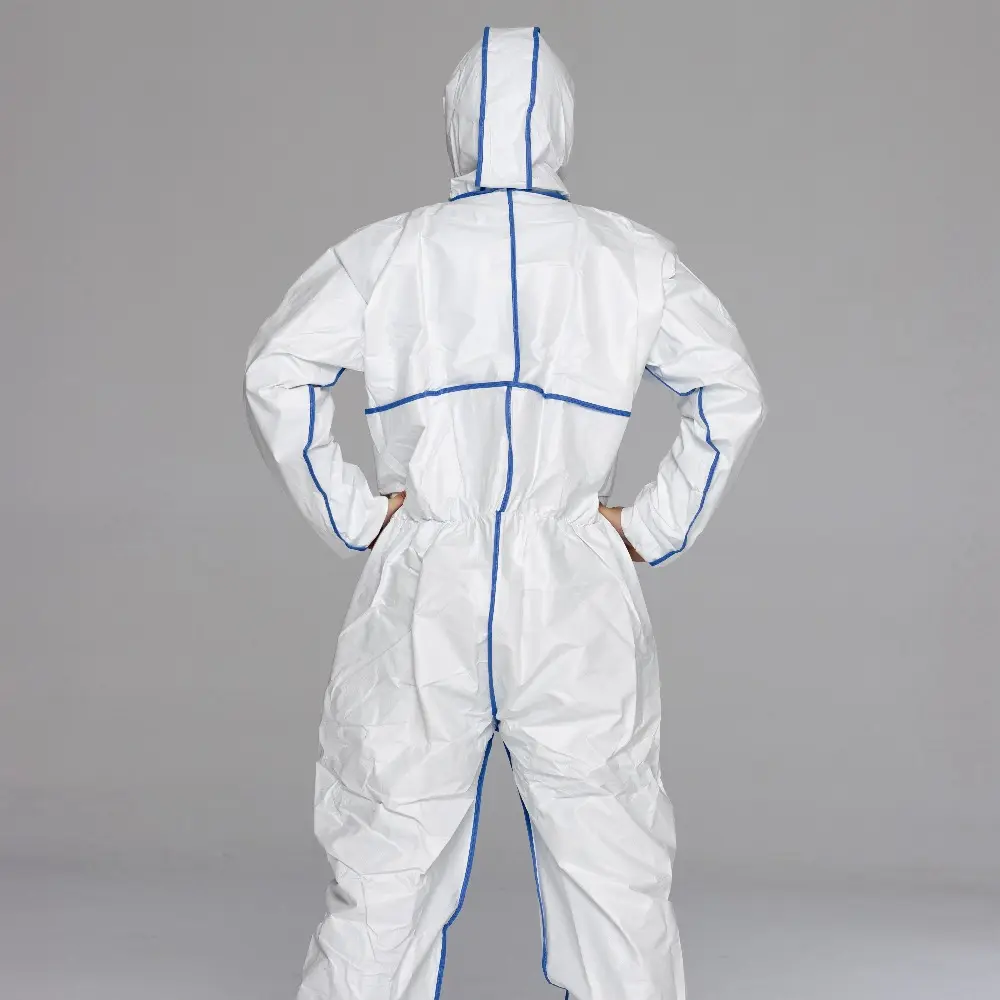 Disposable Coverall Personal Protective Coverall Type 56 Work Wear Coverall Bound Seams Non-Woven Fabric