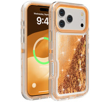 Coque de téléphone de luxe à paillettes liquides pour iPhone 18 Pro Max 17 Pro 16 15 14 13 12 11 6,1 pouces, robuste et résistante, avec strass brillants